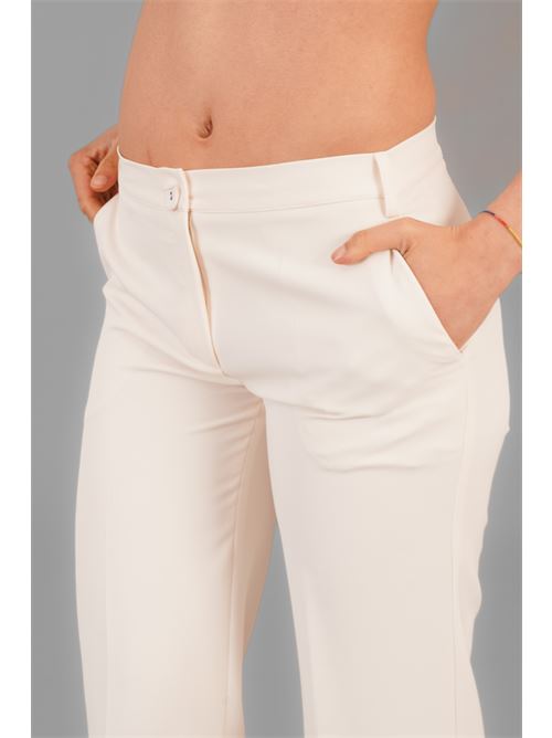 Pantalone in cady Double C | G080-113BIANCO